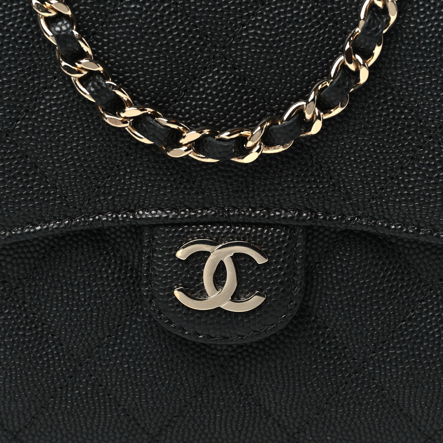 Chanel Caviar Quilted Clutch With Chain Bag Black 10 of 14