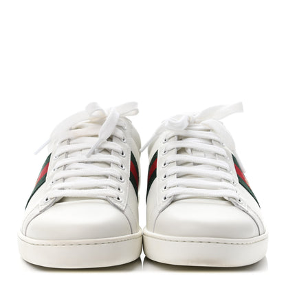 Gucci Calfskin Ayers Bee Embroidered Womens Ace Sneakers 40 White Green 2 of 4