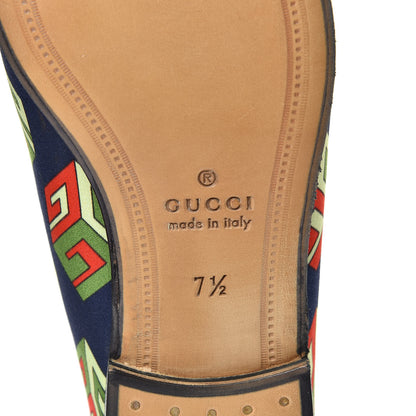 Gucci Satin Lambskin Mini GG Wallpaper Mens Brixton Horsebit Loafers 7.5 Royal Blue Blue Agata 6 of 9