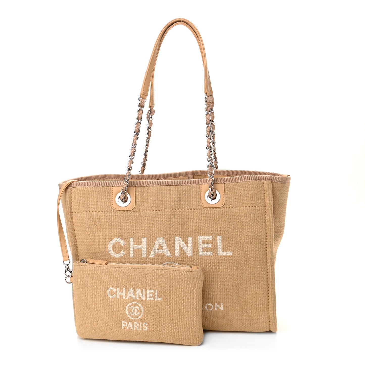 Mixed Fibers Small Deauville Tote Beige