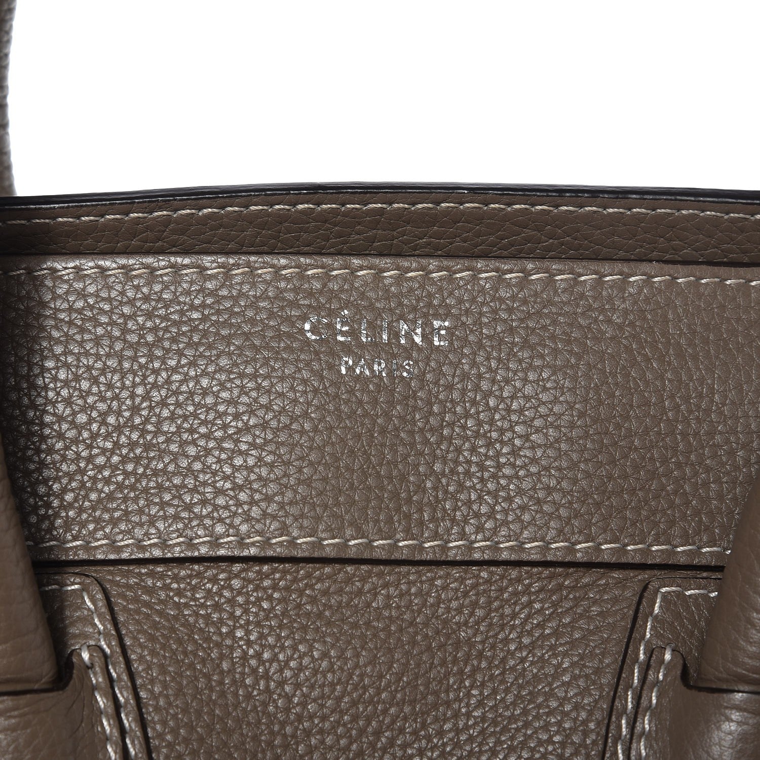 Celine Drummed Calfskin Mini Luggage Souris 7 of 8