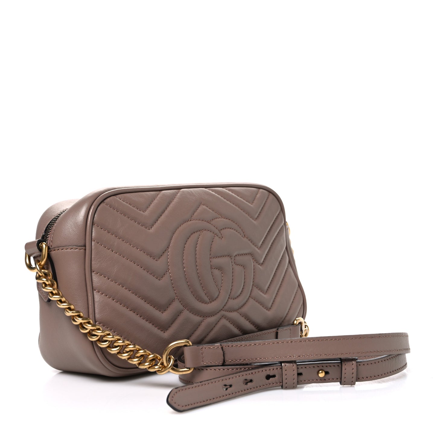 Calfskin Matelasse Small GG Marmont Chain Shoulder Bag Porcelain Rose