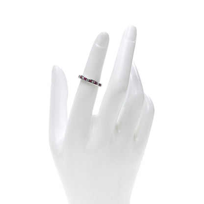 Tiffany Platinum Diamond Ruby Wedding Band Ring 49 5 2 of 5