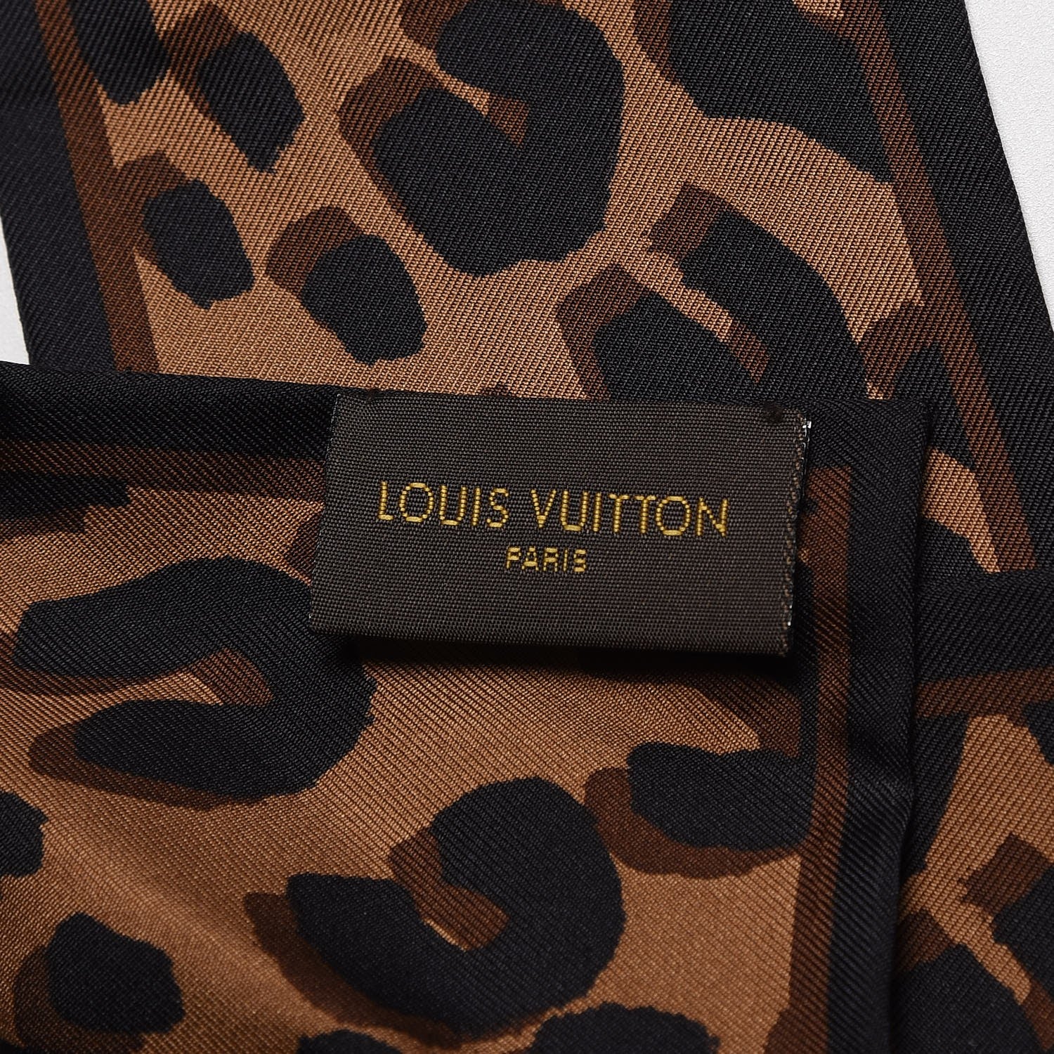 Louis Vuitton Silk Leopard Bandeau Scarf Marron 5 of 7
