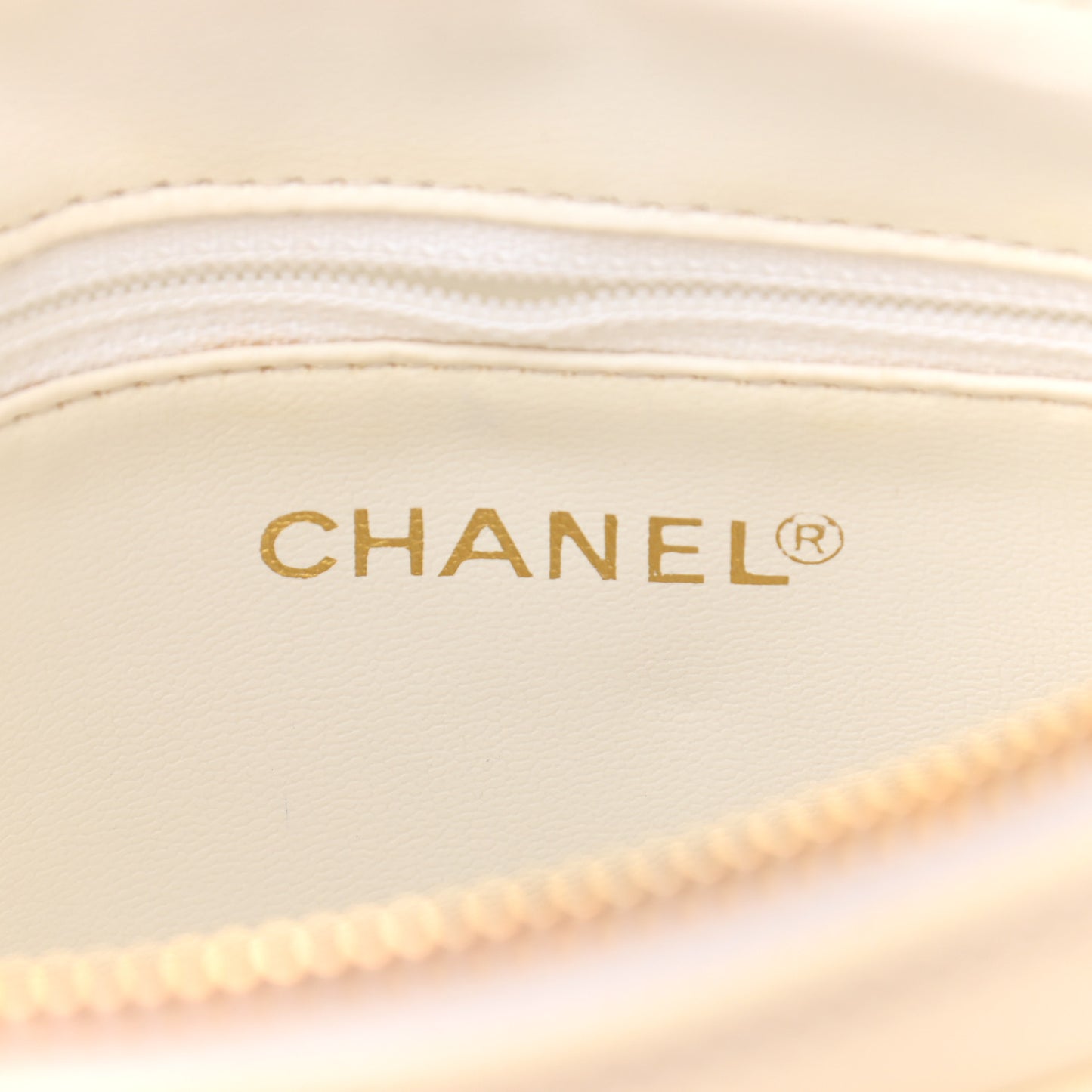 Patent Chevron Camera Bag White