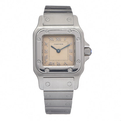 Cartier Stainless Steel 24mm Santos de Galbee Quartz Watch Cream 1 of 6