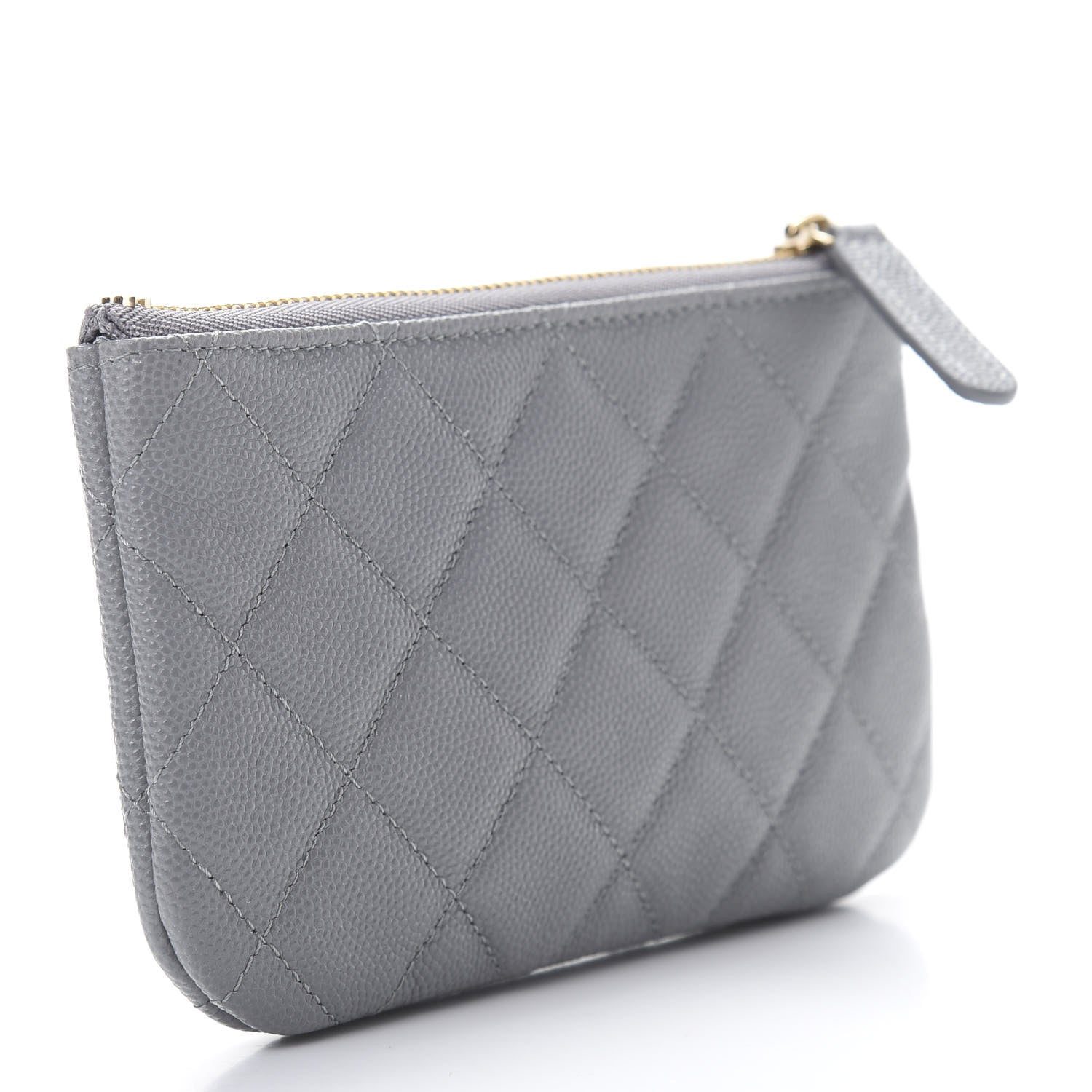 Chanel Caviar Quilted Small Cosmetic Case Grey 3 of 8