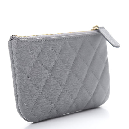 Chanel Caviar Quilted Small Cosmetic Case Grey 3 of 8