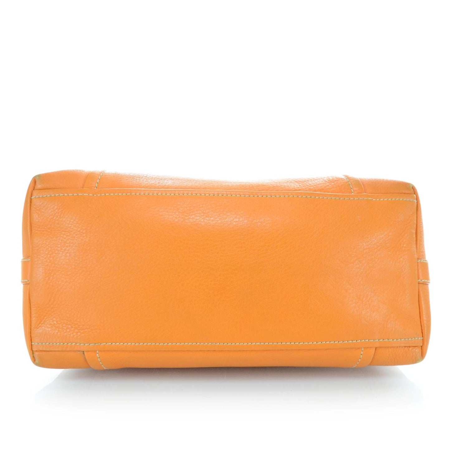Vitello Daino Leather Tote Orange