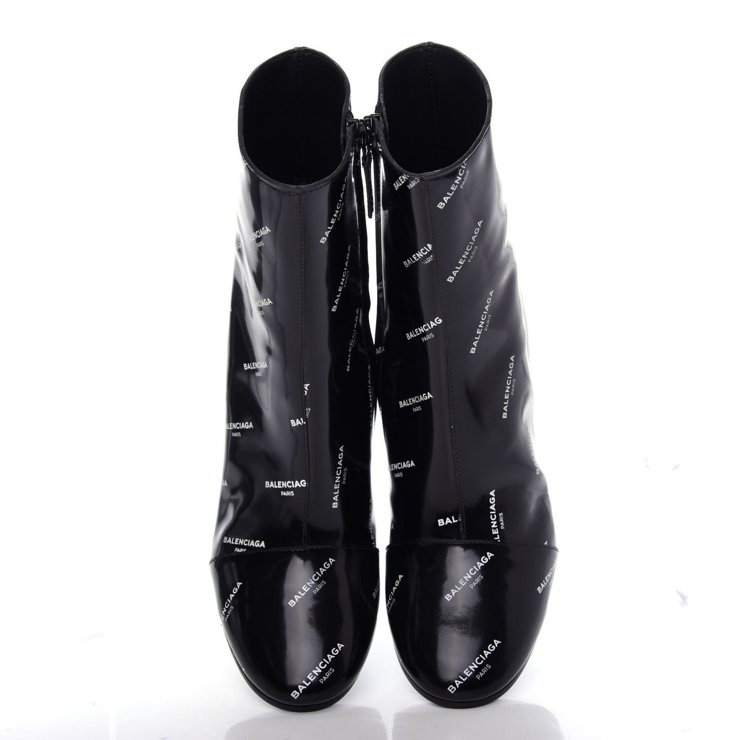 Patent Allover Logo Ankle Boots 37.5 Black