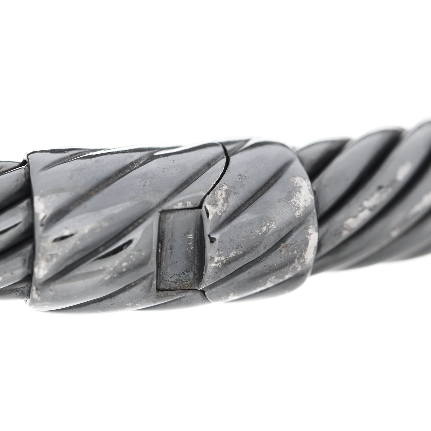 David Yurman Blackened Sterling Silver Diamond Empire Cable Bracelet 5 of 6