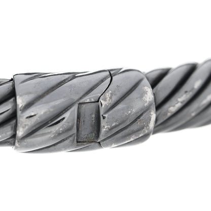 David Yurman Blackened Sterling Silver Diamond Empire Cable Bracelet 5 of 6