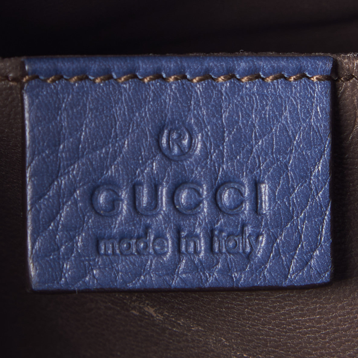 Gucci Pebbled Calfskin Miss Bamboo Bucket Bag Blue 7 of 9