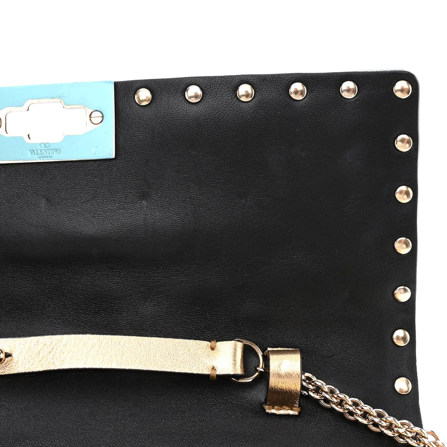 Metallic Nappa Rockstud Spike Wallet on Chain Mekong