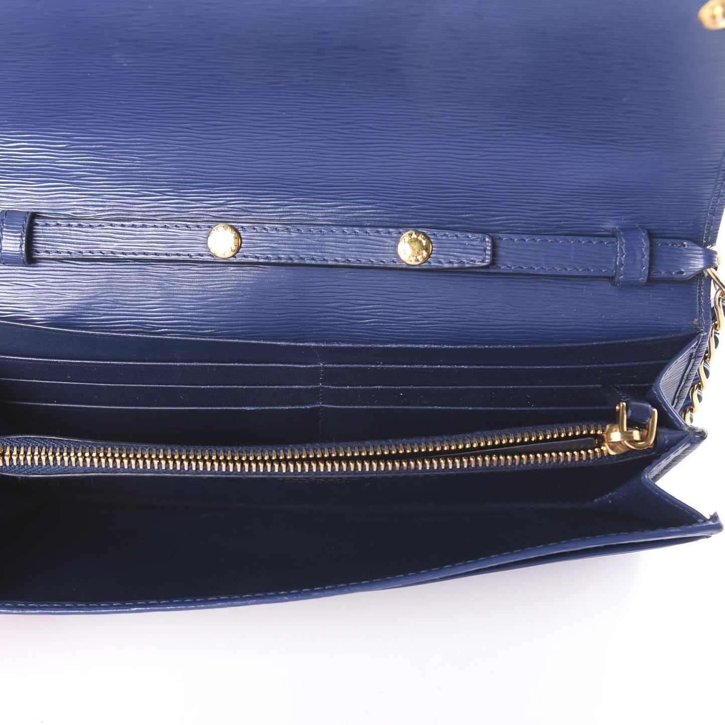 Saffiano Metal Oro Chain Wallet Bleuette