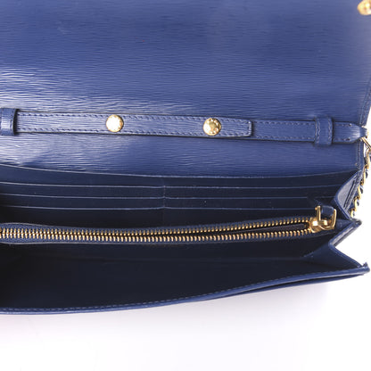 Prada Saffiano Metal Oro Chain Wallet Bleuette 6 of 10