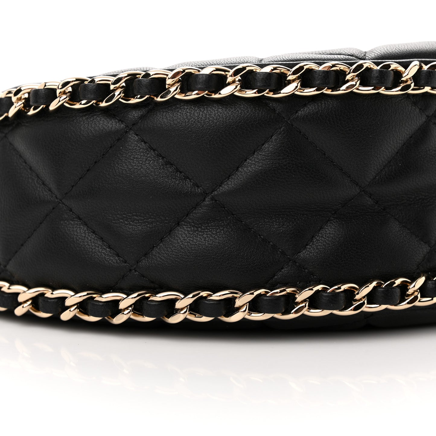 Lambskin Quilted Small Hobo Bag Black
