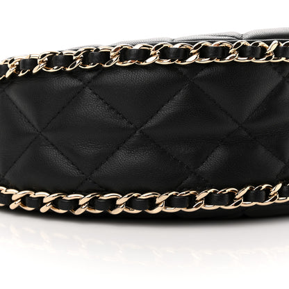 Chanel Lambskin Quilted Small Hobo Bag Black 9 of 10