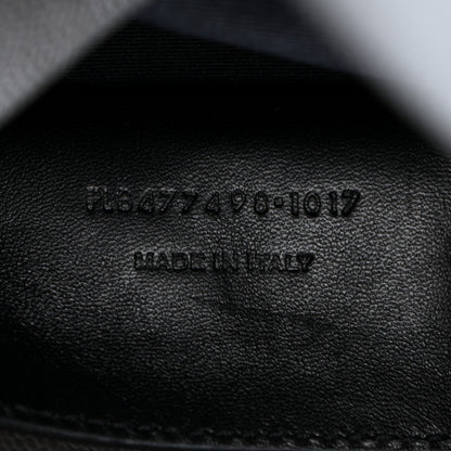 Saint Laurent Grain De Poudre Small West Hollywood Monogram Fold-Over Coal 8 of 10