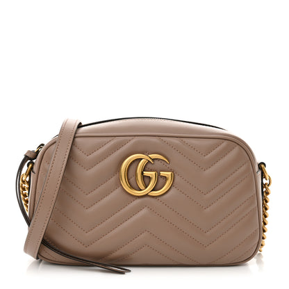 Gucci Calfskin Matelasse Small GG Marmont Chain Shoulder Bag Porcelain Rose 1 of 11