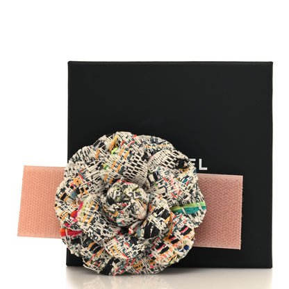 Chanel Tweed Camellia Pin Brooch Multicolor Nude 4 of 4