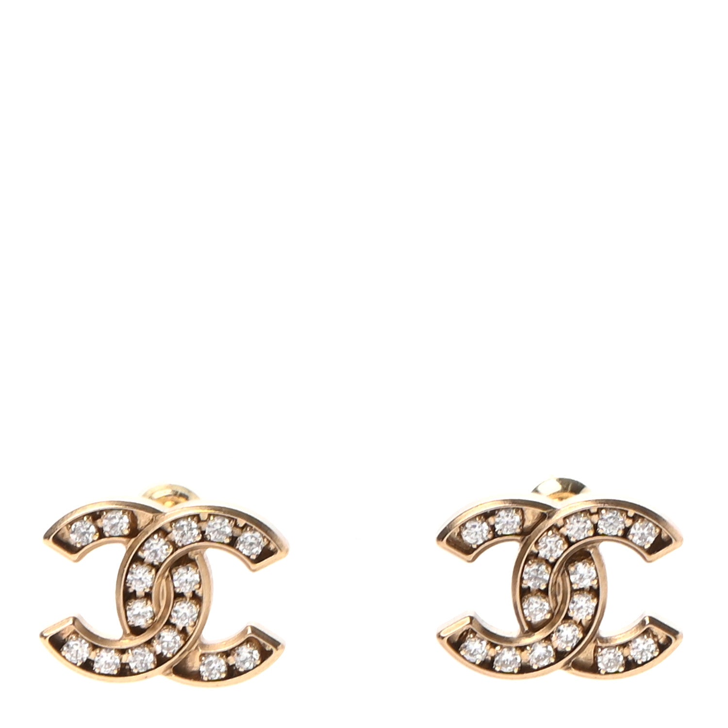 Chanel Crystal CC Earrings Gold 1 of 4