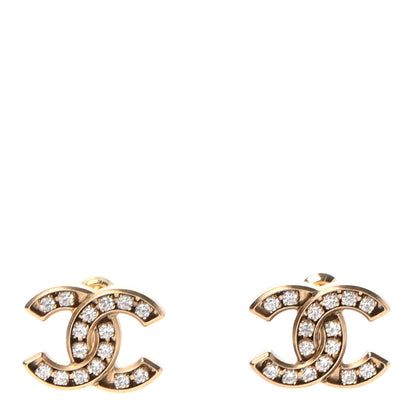 Chanel Crystal CC Earrings Gold 1 of 4