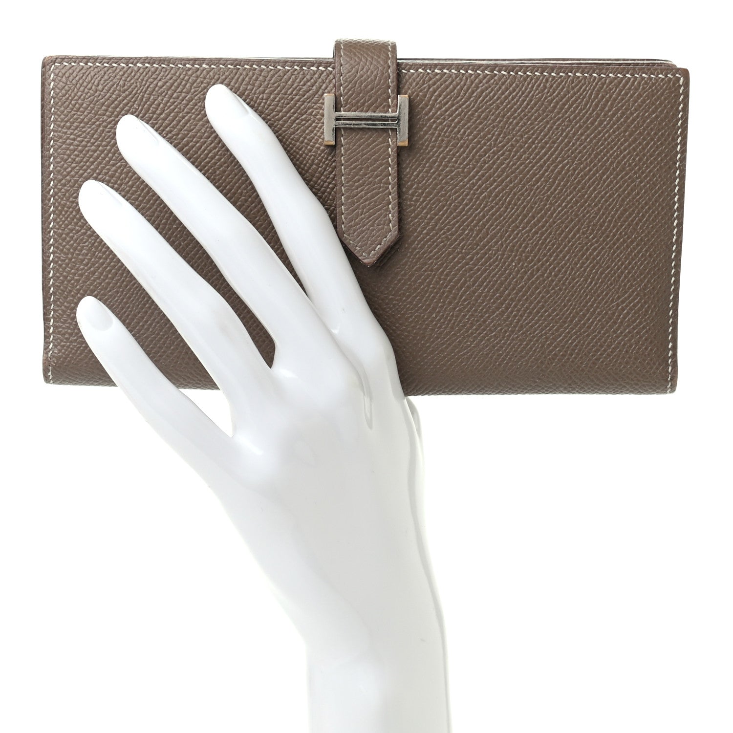 Hermes Epsom Bearn Gusset Wallet Etoupe 2 of 6
