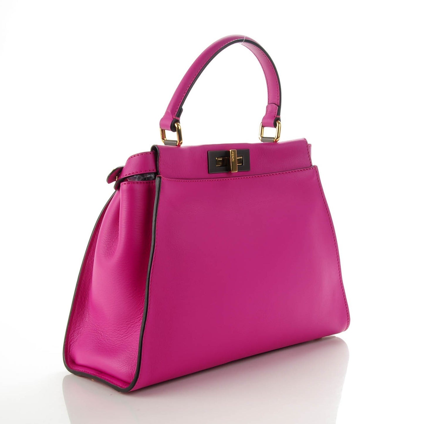 Vitello Seta Medium Peekaboo Iconic Satchel Magenta
