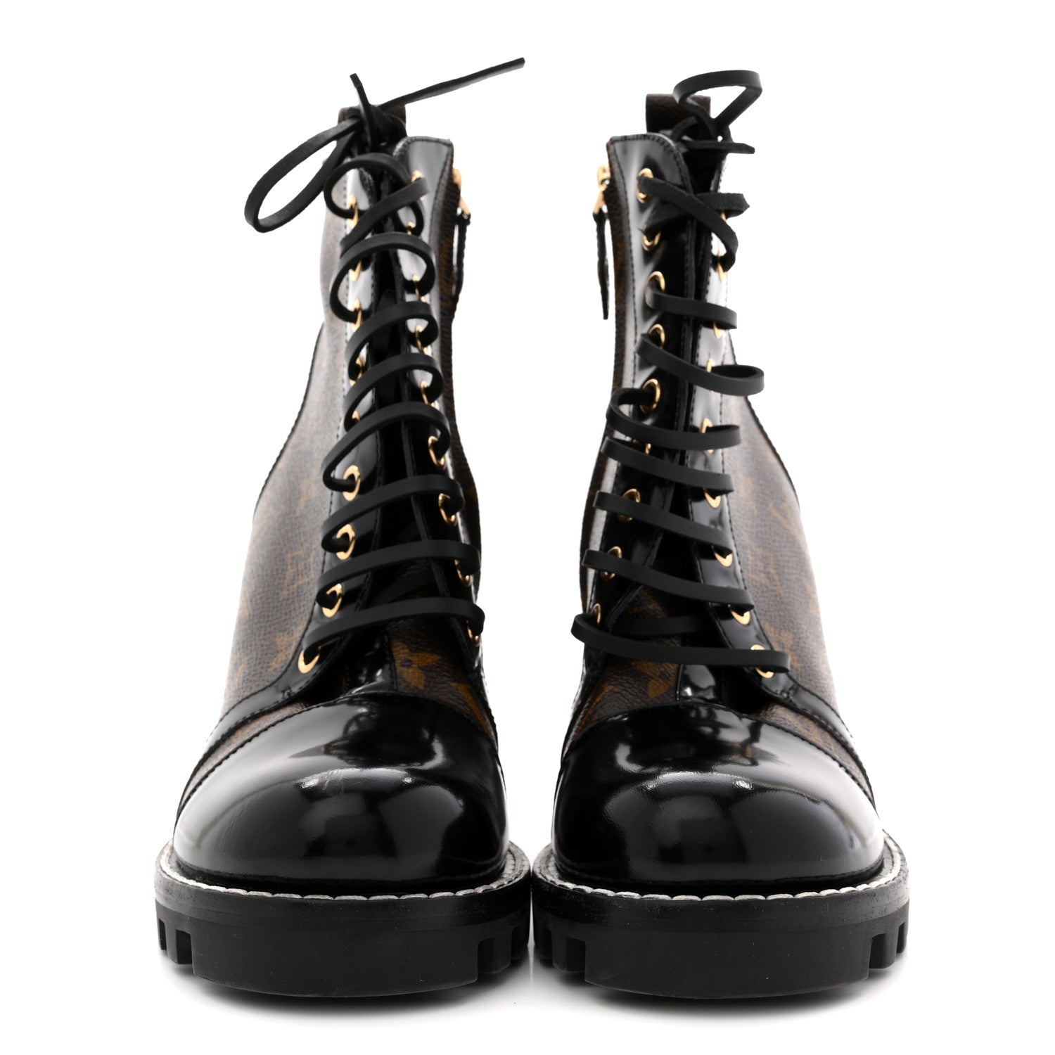 Louis Vuitton Patent Calfskin Monogram Star Trail Ankle Boots 39 Black 3 of 11