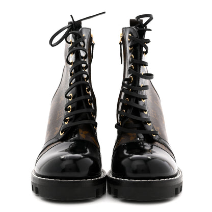 Louis Vuitton Patent Calfskin Monogram Star Trail Ankle Boots 39 Black 3 of 11