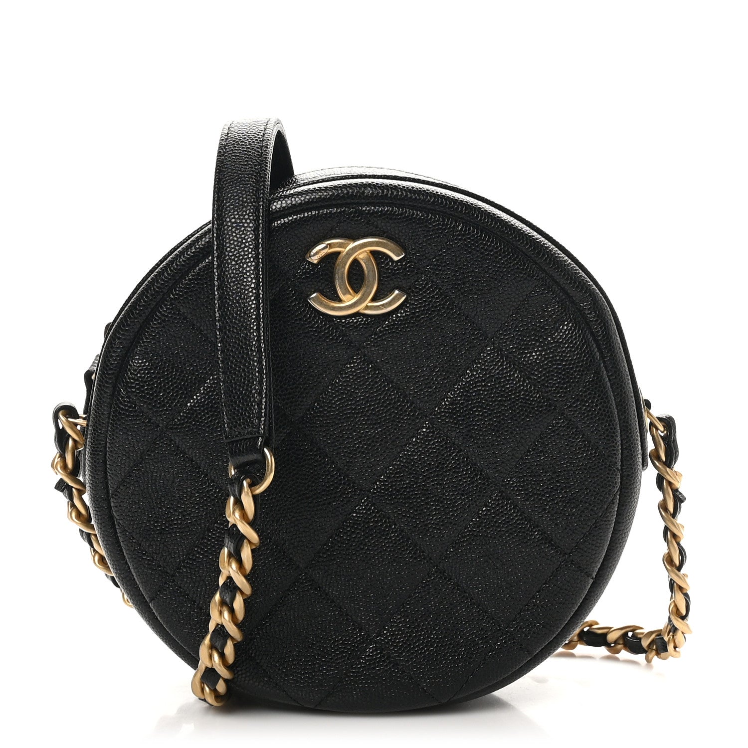 Chanel Caviar Quilted Small Round Bag With Chain Black 1 of 11