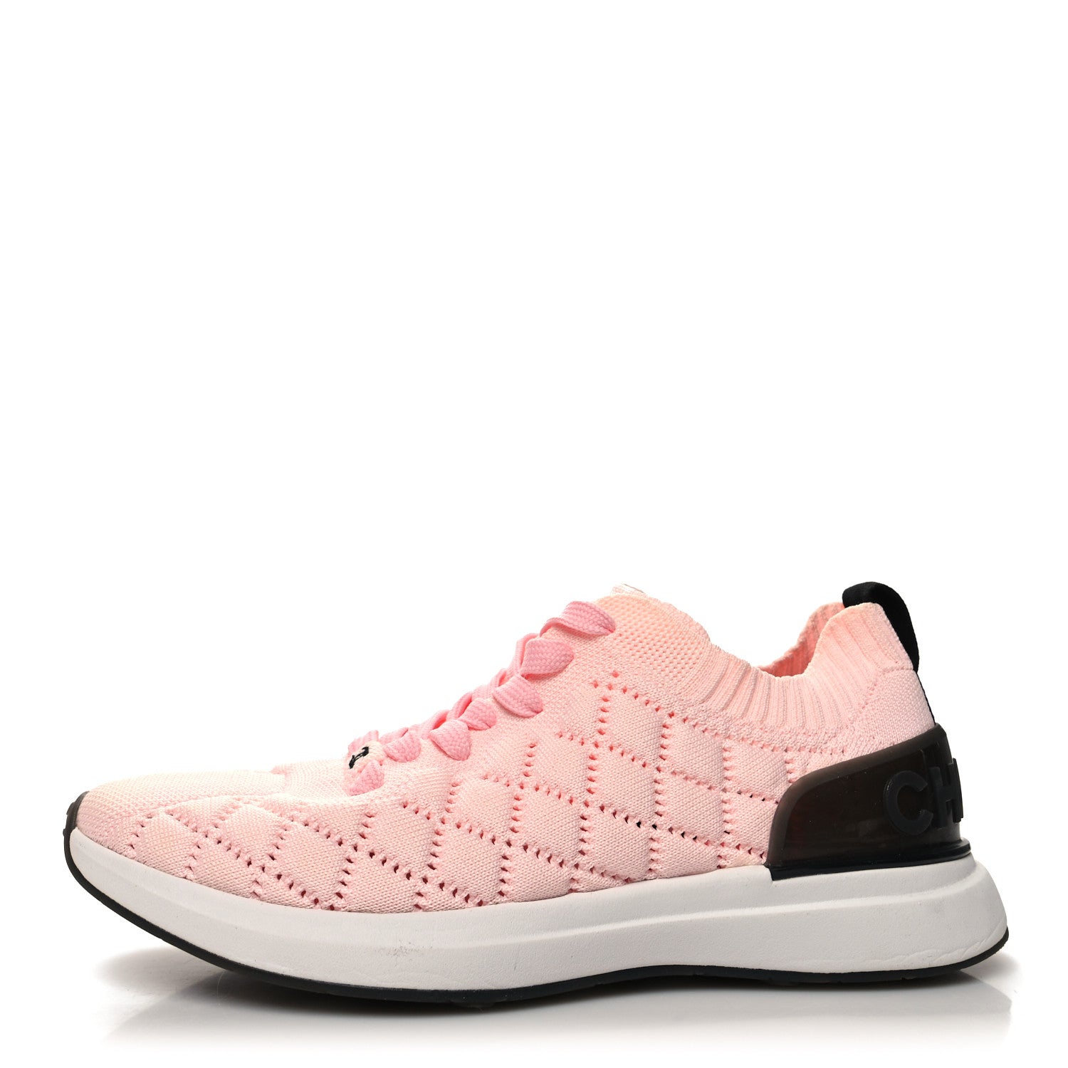 Chanel Mixed Fibers Quilted Womens CC Sneakers 39 Light Pink 1 of 7