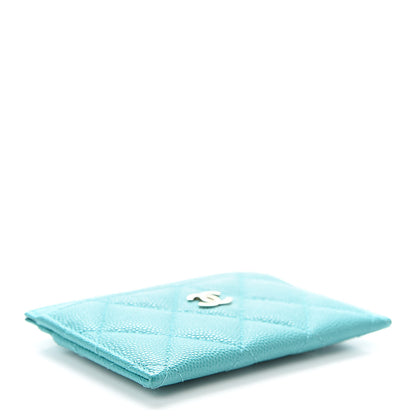 Chanel Caviar Quilted Card Holder Turquoise 4 of 9
