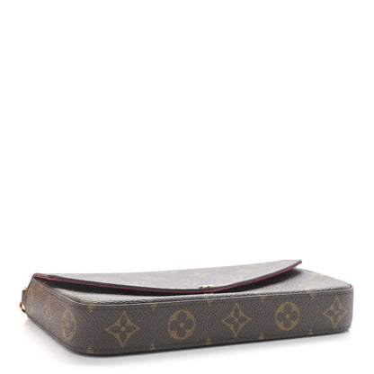 Louis Vuitton Monogram Pochette Felicie Chain Wallet Fuchsia 4 of 14