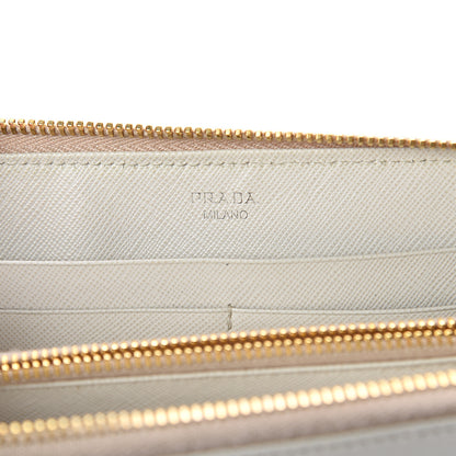 Prada Saffiano Metal Zip Around Wallet Talco 5 of 5