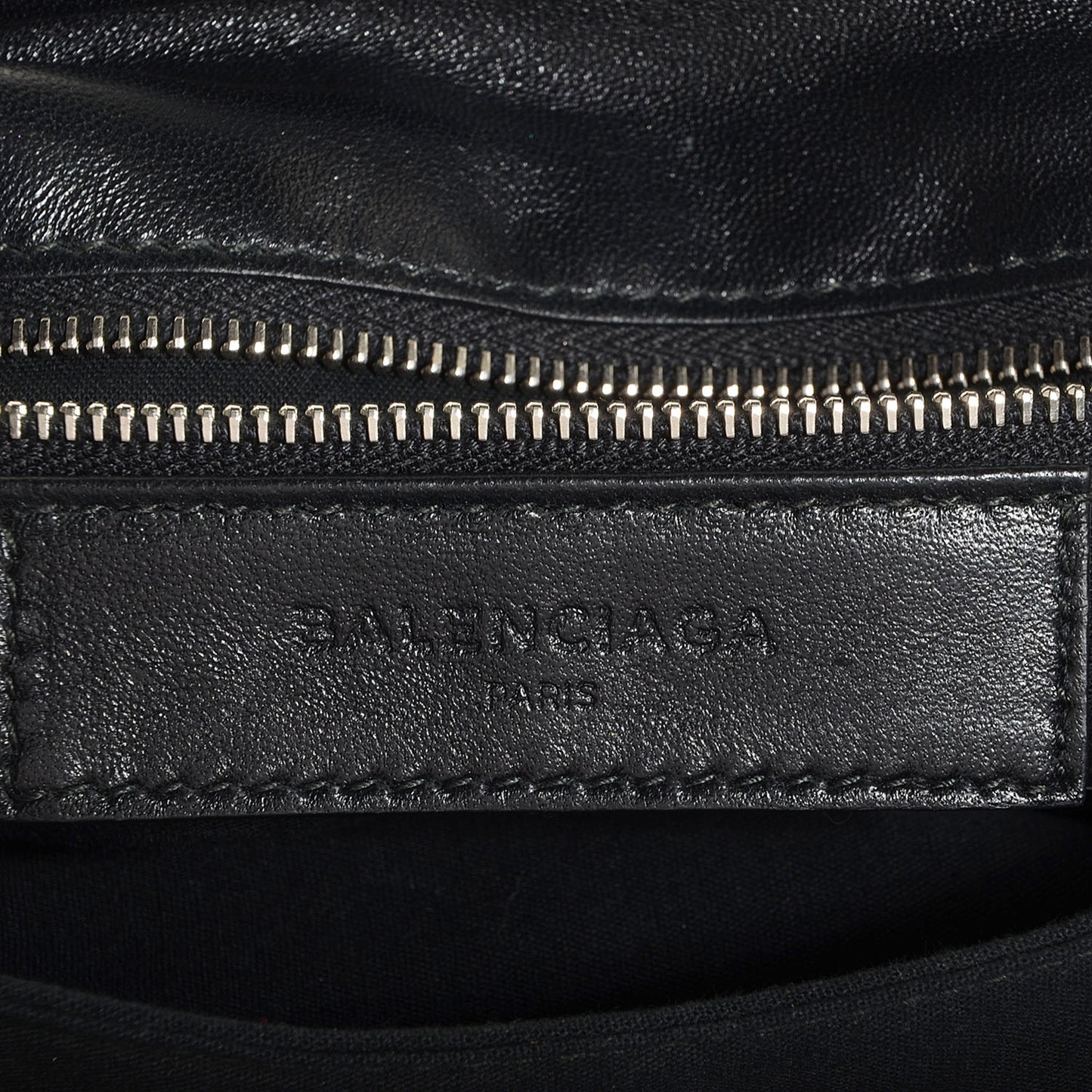Chevre Metallic Edge Classic Silver Hardware Envelope Clutch Black