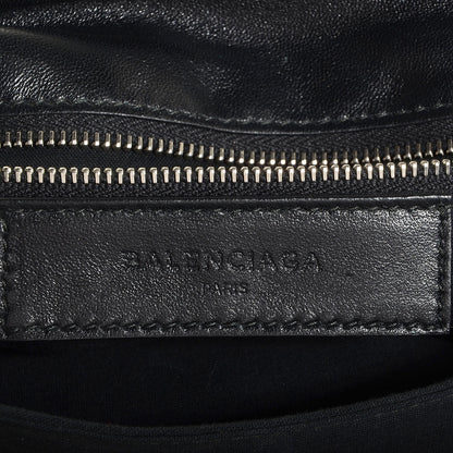 Balenciaga Chevre Metallic Edge Classic Silver Hardware Envelope Clutch Black 6 of 9