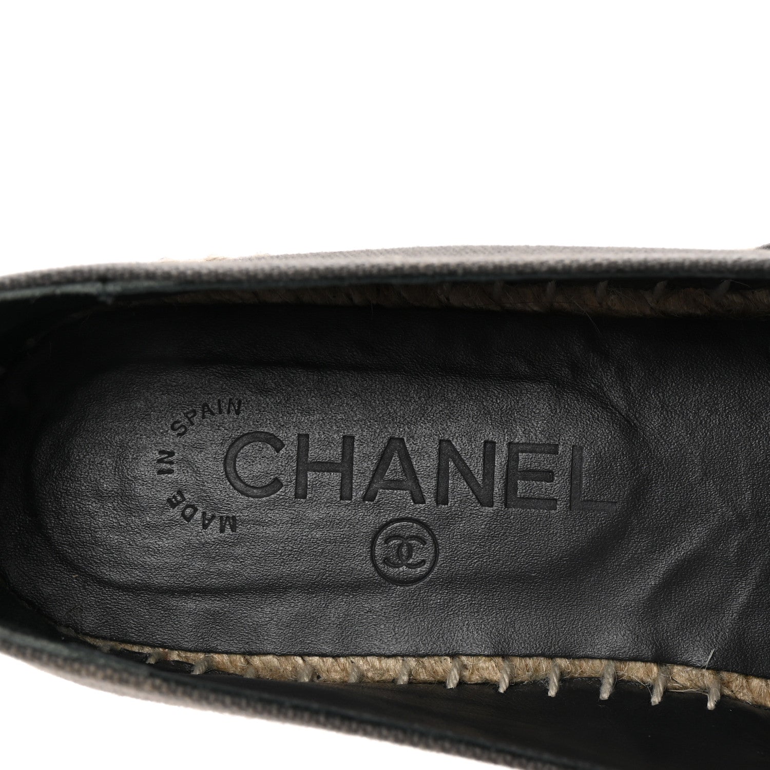 Chanel Canvas Grosgrain CC Espadrilles 38 Grey Black 8 of 9