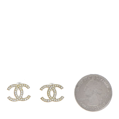 Chanel Crystal CC Earrings Light Gold 2 of 5