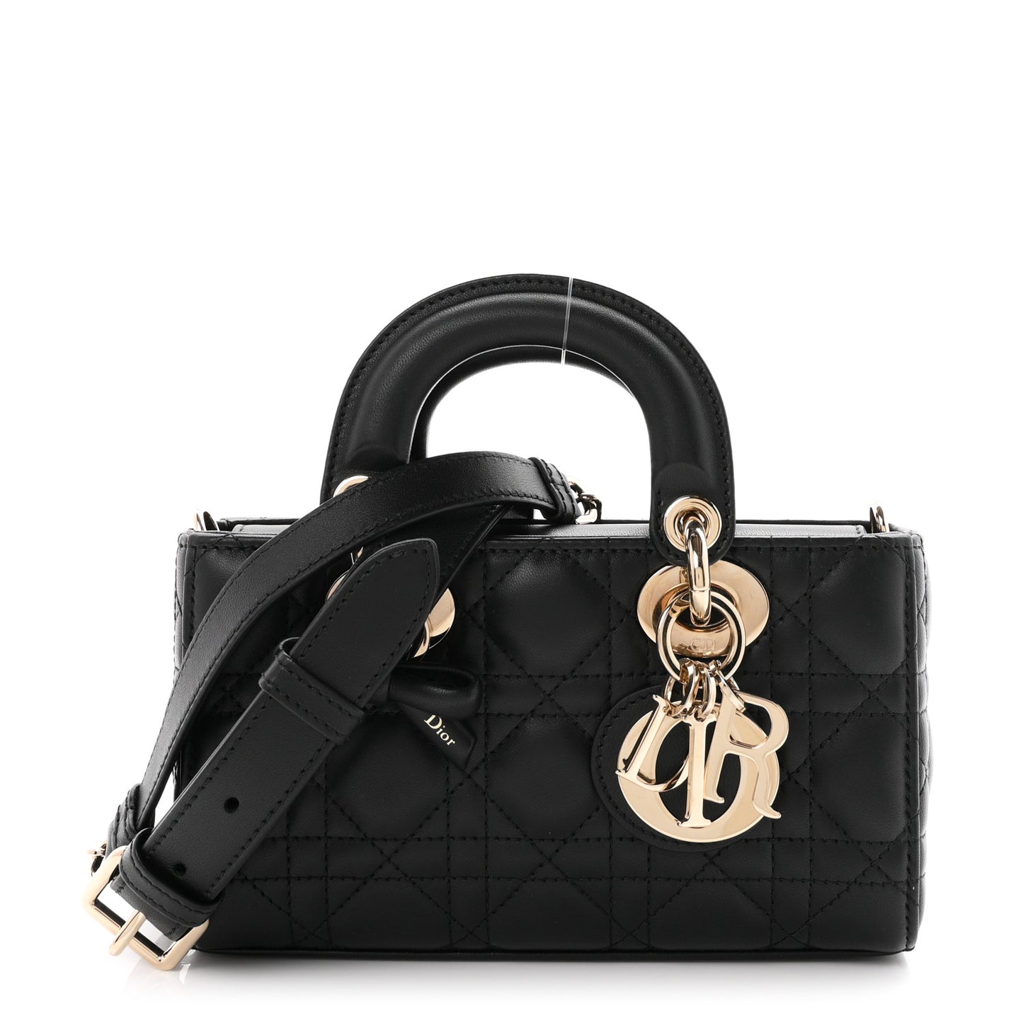 Lambskin Cannage Small Lady D-Joy Black