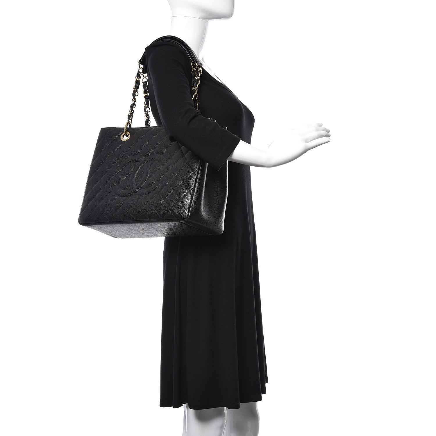 Chanel Caviar Quilted Grand Shopping Tote GST Black 2 of 12