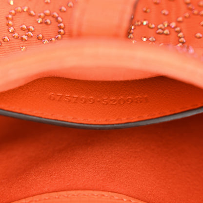 Gucci Canvas Lizard Crystal GG Monogram Mini Jackie 1961 Orange 7 of 10