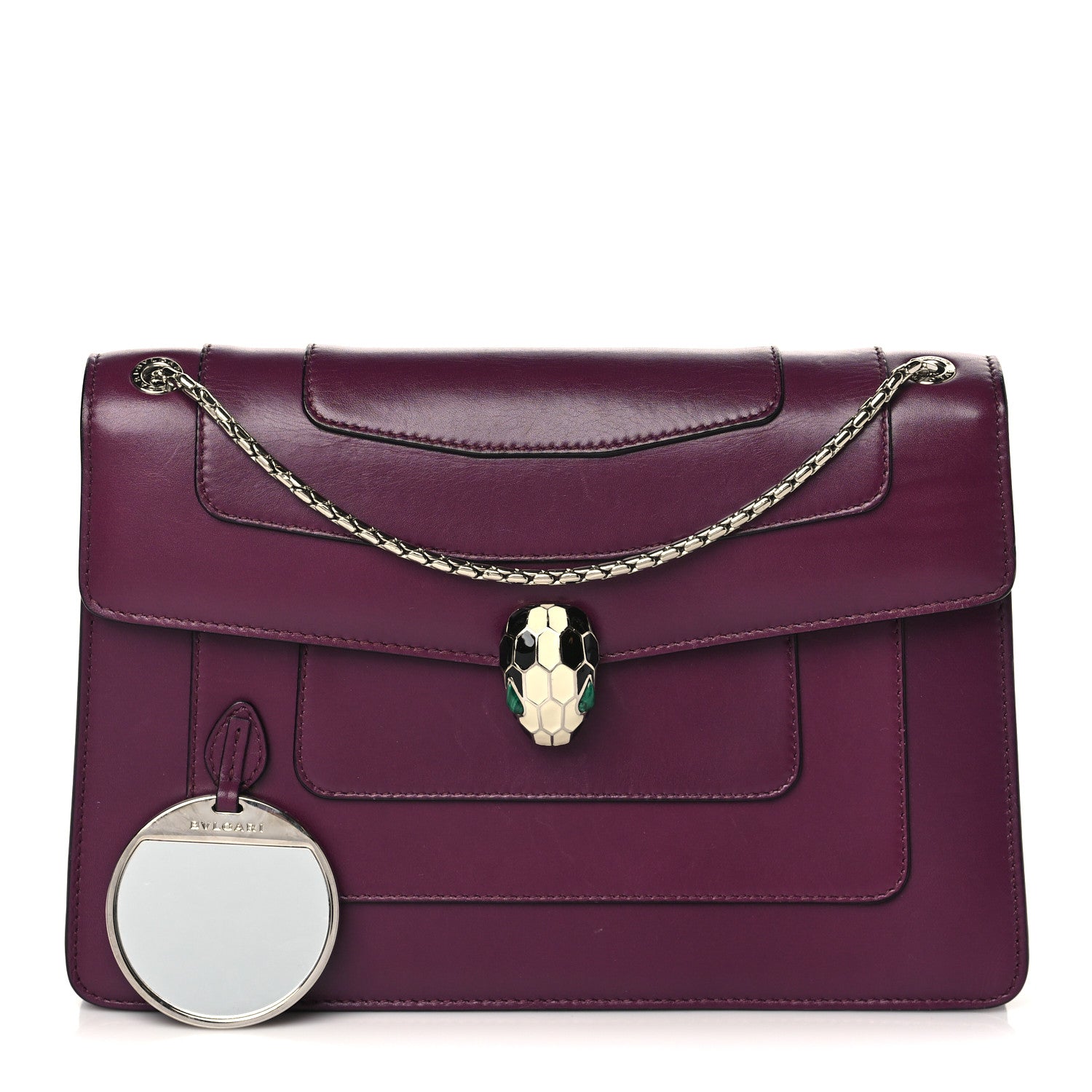 Bulgari Calfskin Serpenti Forever Shoulder Bag Plum 1 of 8