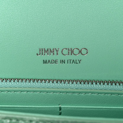 Jimmy Choo Snakeskin Embossed Chain Clutch Miami Mint 7 of 10