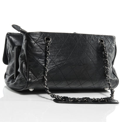 Chanel Leather Quilted Ritz Flap Bag Black 3 of 7