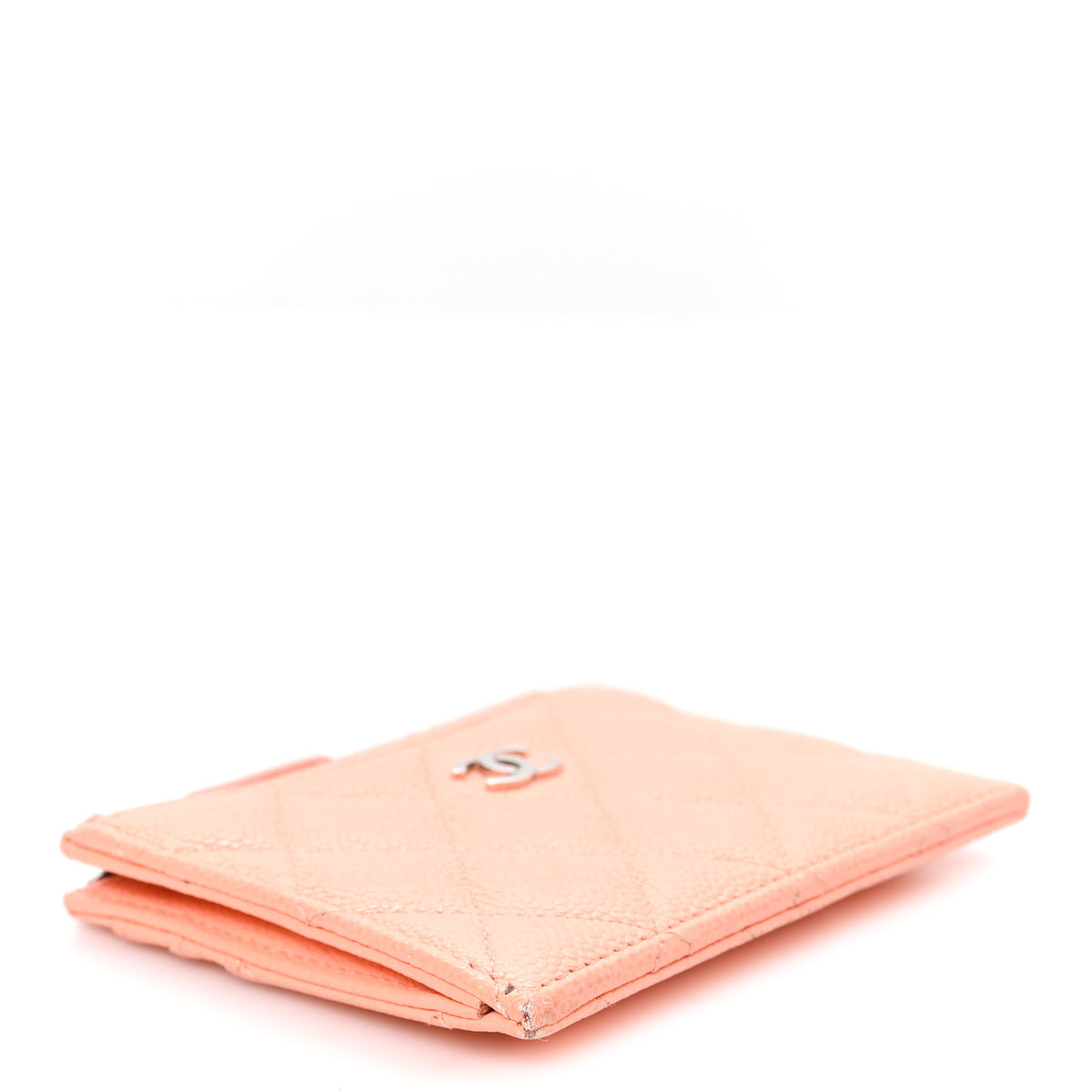 Caviar Quilted CC Zip Card Holder Orange