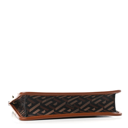 Versace Coated Canvas Medium La Greca Signature Pouch Black Caramel 4 of 8