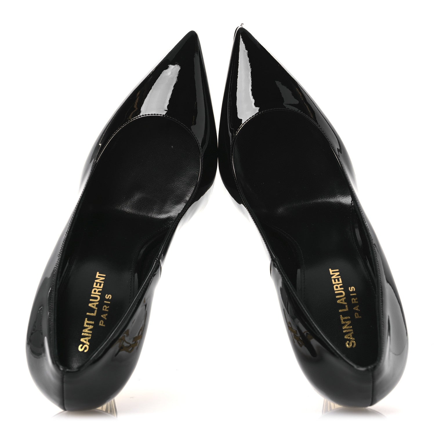 Saint Laurent Patent Opyum 110 Pumps 38 Black Gold 2 of 12
