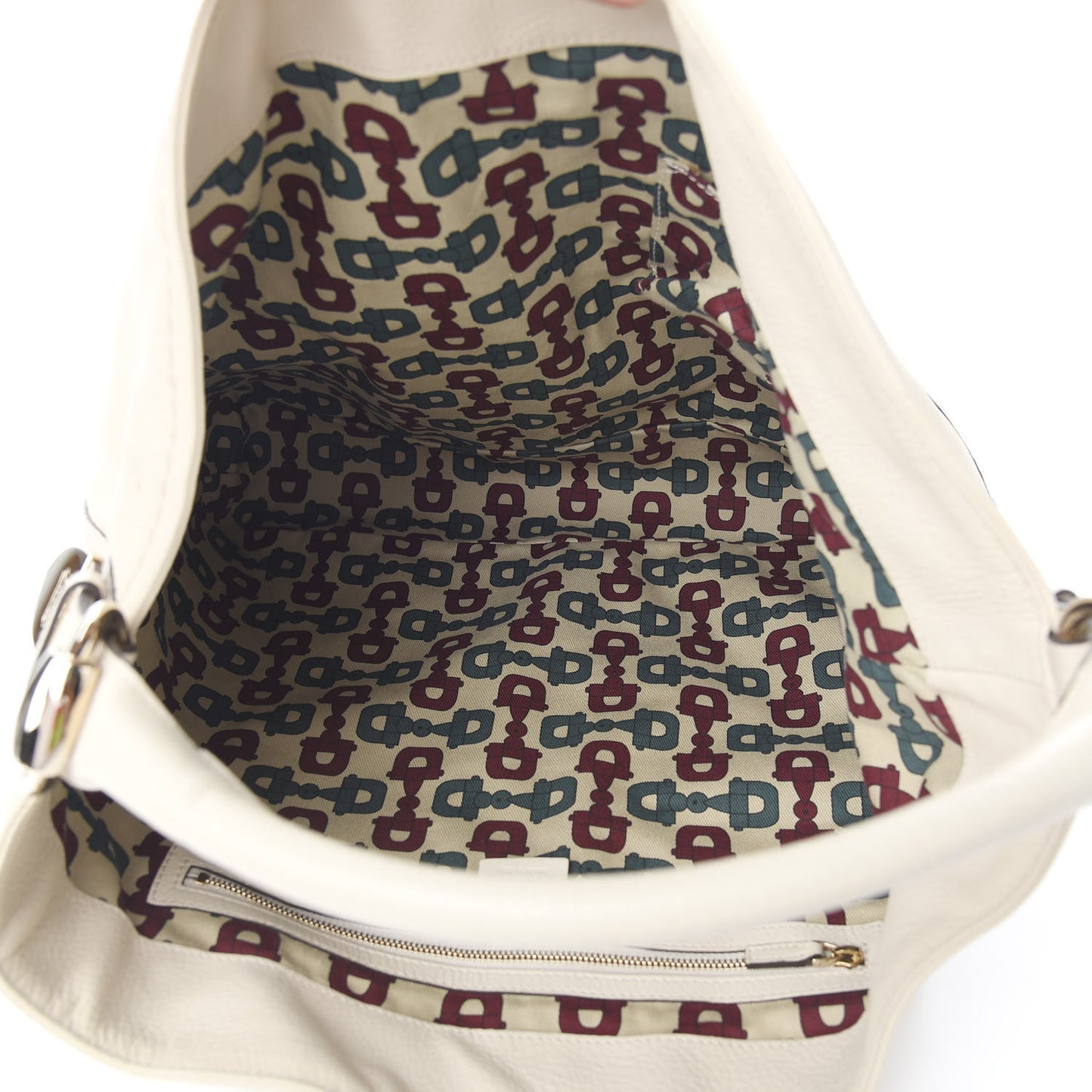 Calfskin Guccissima Trim Large Signoria Hobo Ivory